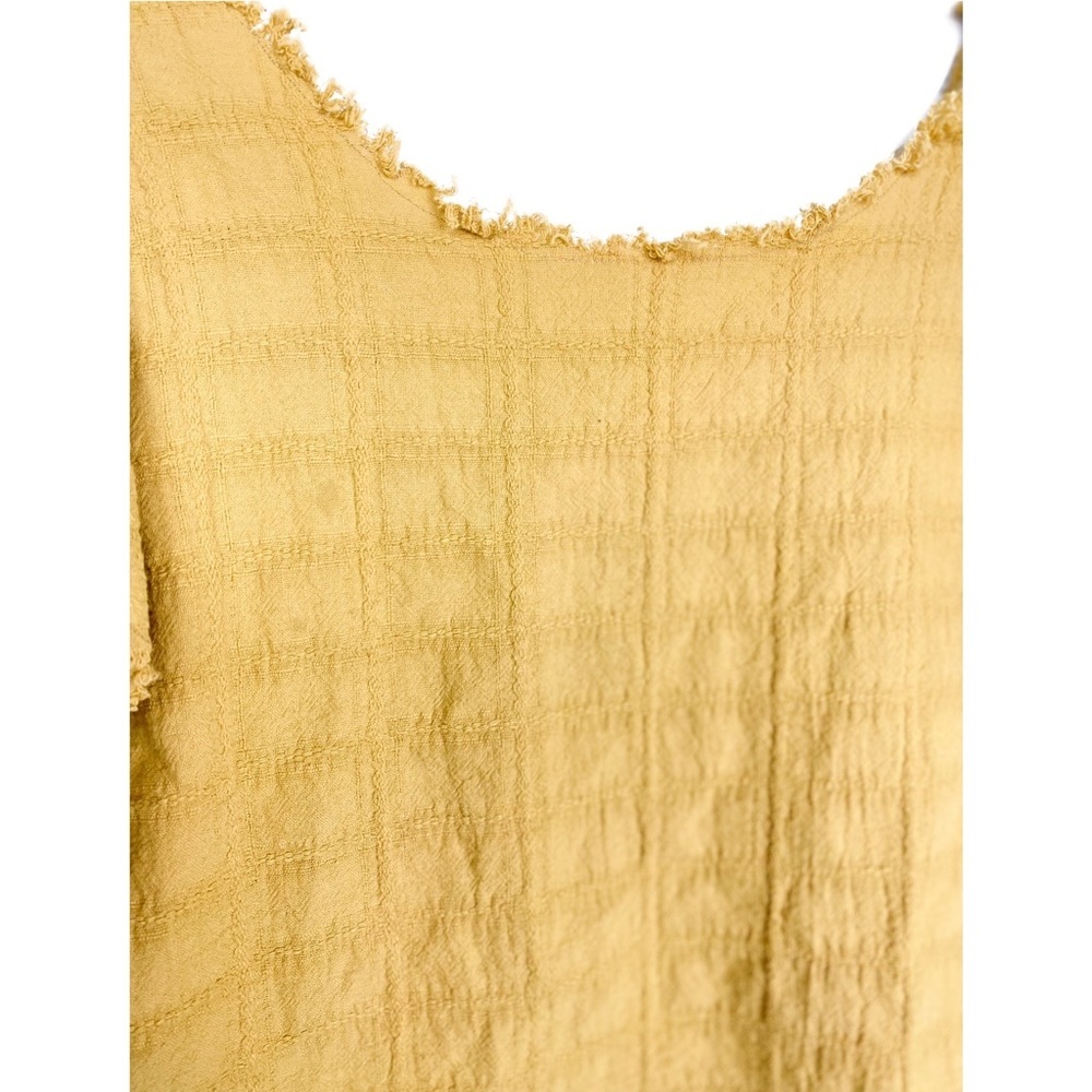 A Father's Love Boutique Cotton Boho Flutter Sleeve Crop Top, Yellow - Size L - Picture 6 of 6